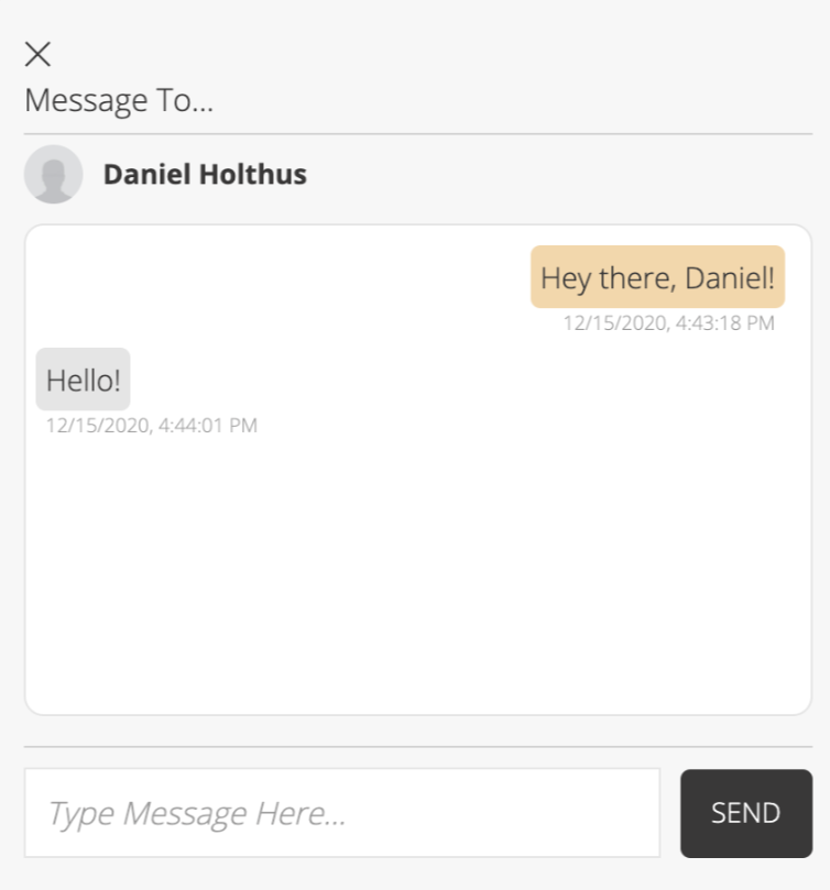 screenshot of hoamsy.com messenger page