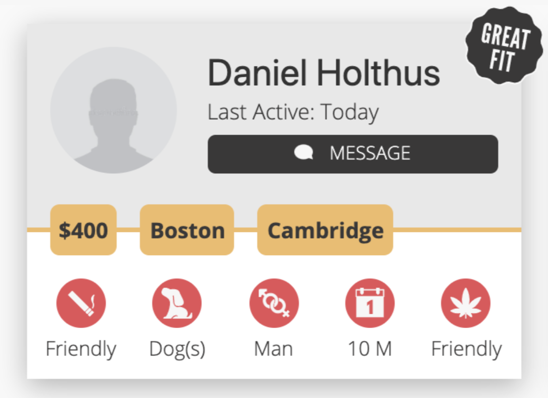 screenshot of hoamsy.com user cards